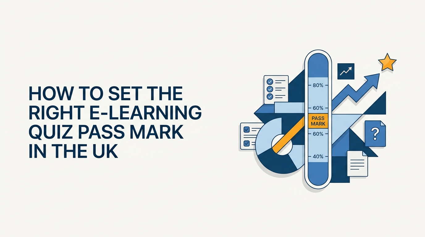 Illustration for the article: How to Set the Right E-Learning Quiz Pass Mark in the UK