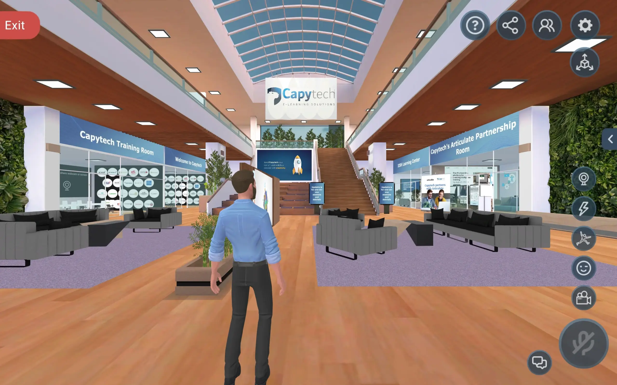 The same virtual space branded for two different clients