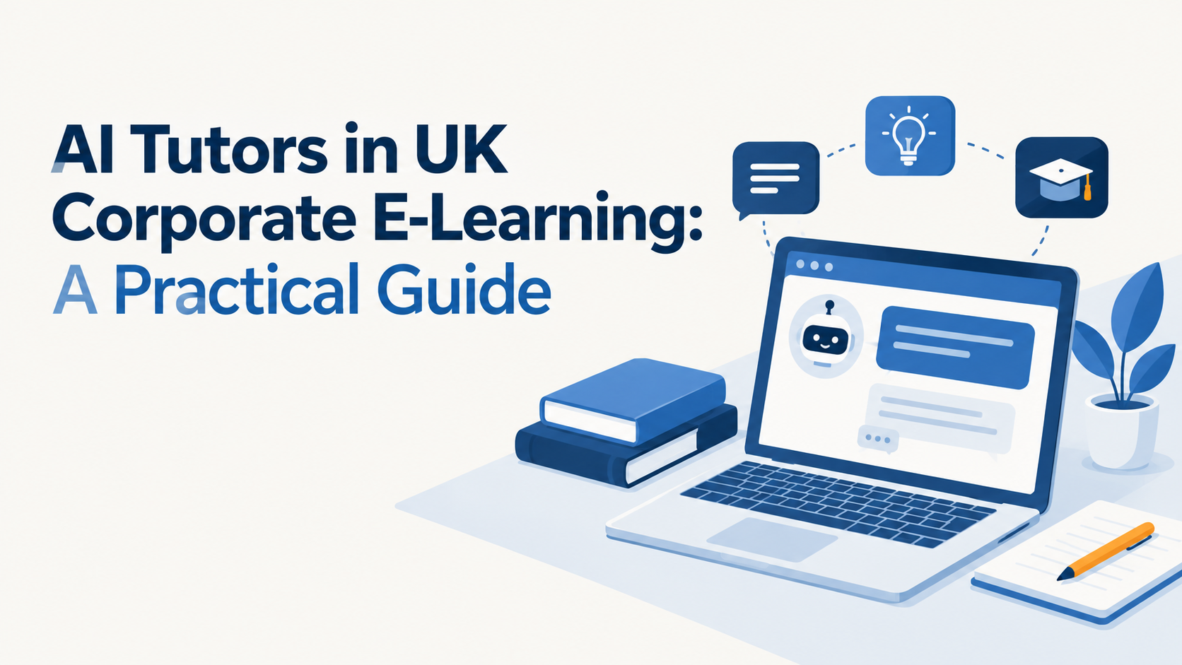 Illustration for the article: AI Tutors in UK Corporate E-Learning: A Practical Guide