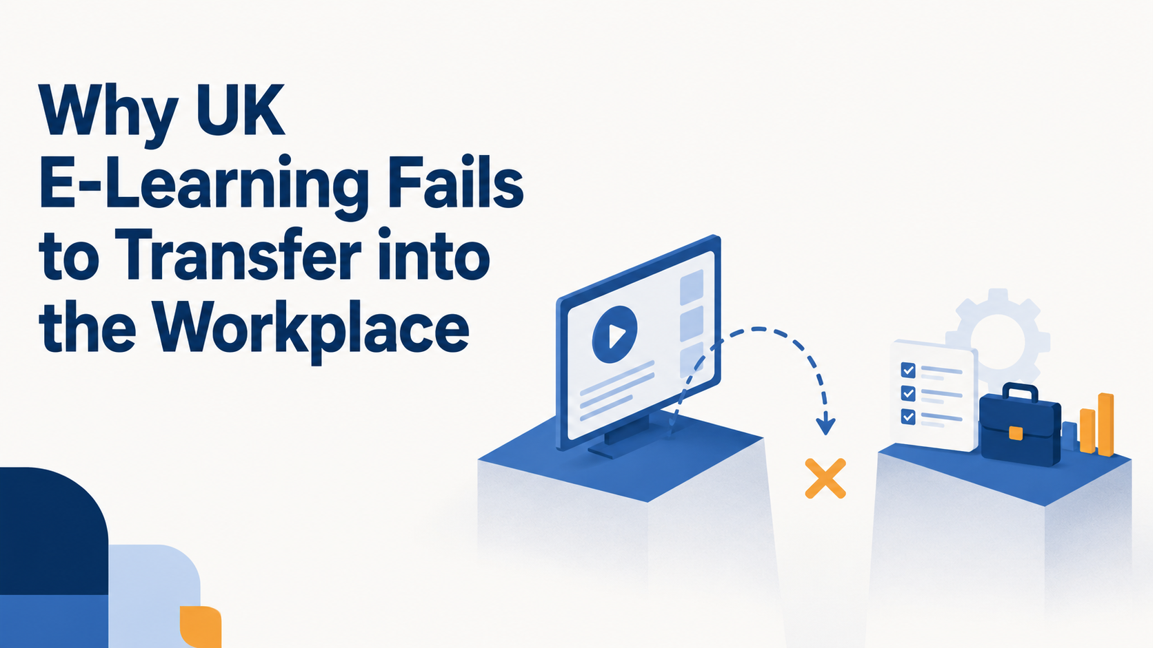 Illustration for the article: Why UK E-Learning Fails to Transfer into the Workplace