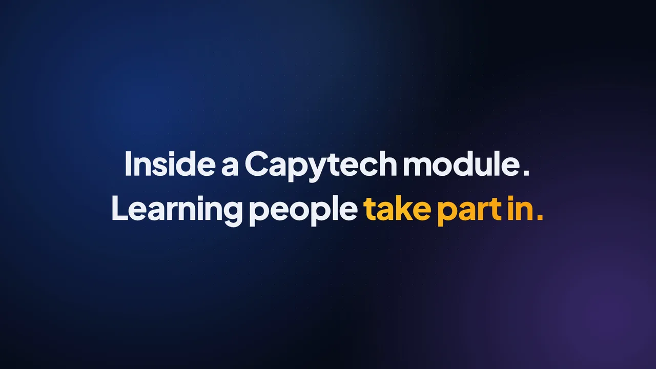 Inside a Capytech e-learning module: learning people take part in