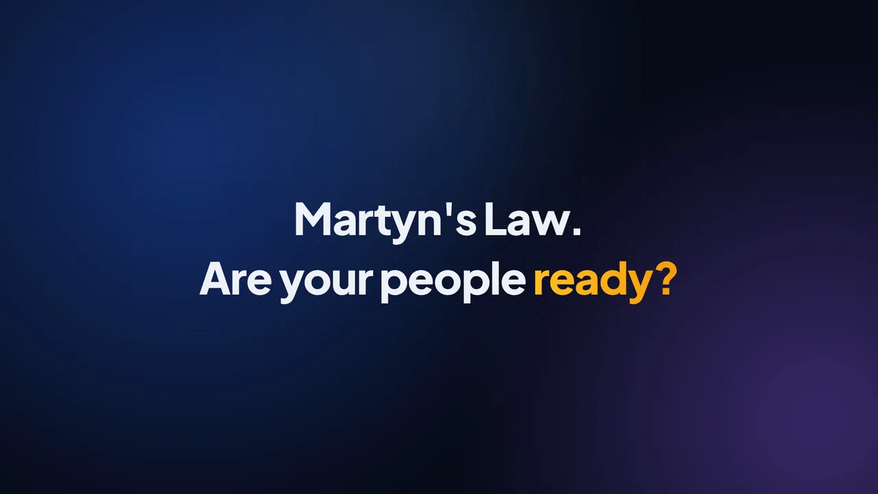 Martyn's Law. Are your people ready? The opening title of the Martyn's Law Register film